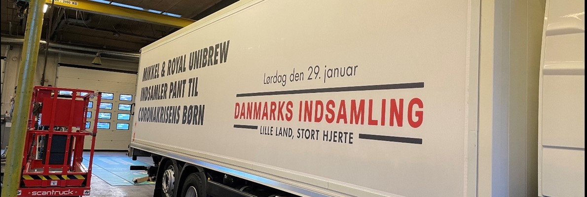 Royal Unibrew indsamler pant til Danmarks Indsamlingen - Flexsign leverer reklameløsningen