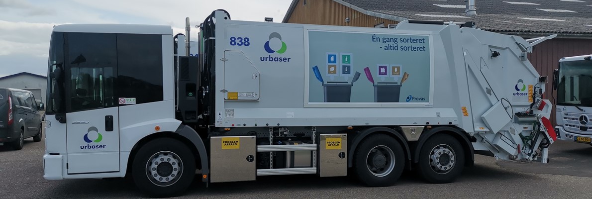 Provas i Haderslev har fået ny affaldsordning - Flexsign leverer igen budskaberne på 10 nye Urbaser biler
