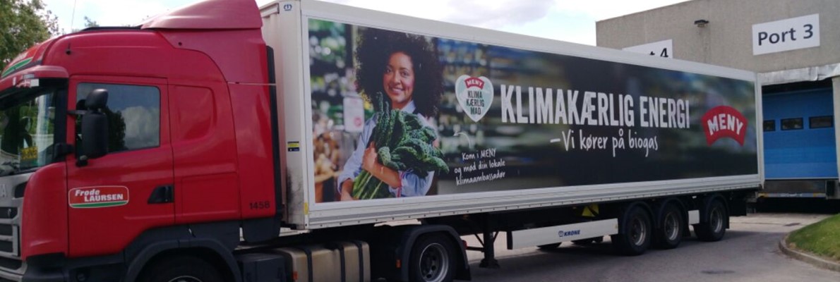 Nye Biogas lastbiler fra Frode Laursen monteret men flotte klimabudskaber for MENU
