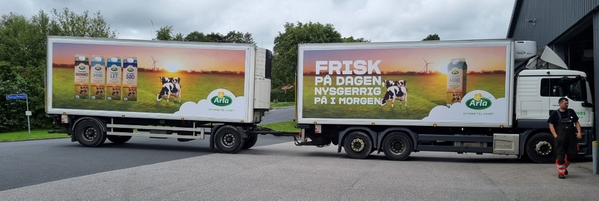 Nye Arla24 lastbiler viser vej med morgenfriske produkter
